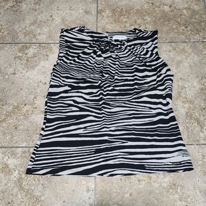 Calvin Klein Black and Cream Striped Top